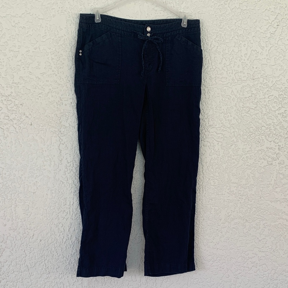INC International Concepts  Dark Blue linen  Pants size 12P